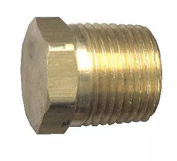 1/2 MPT Brass Plug Hex Head Solid