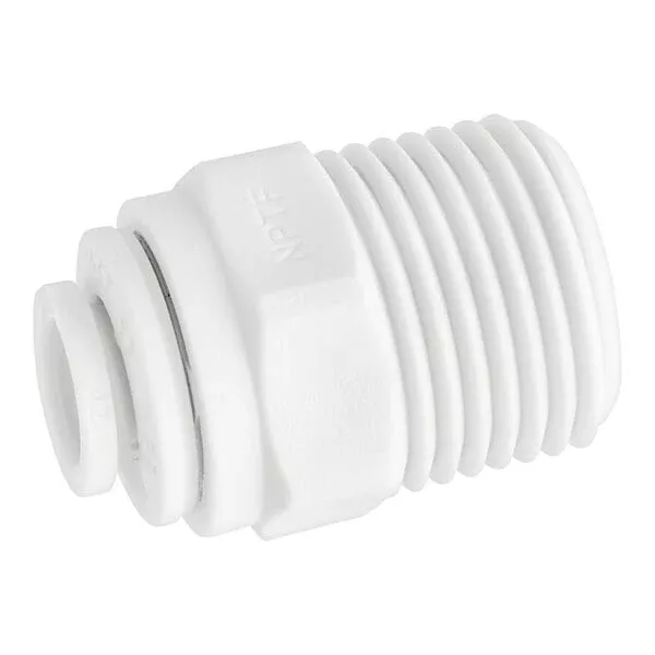 1/4" x 3/8" NPTF Polypropylene Push-To-Connect Male Connec in White - PP010823W-US