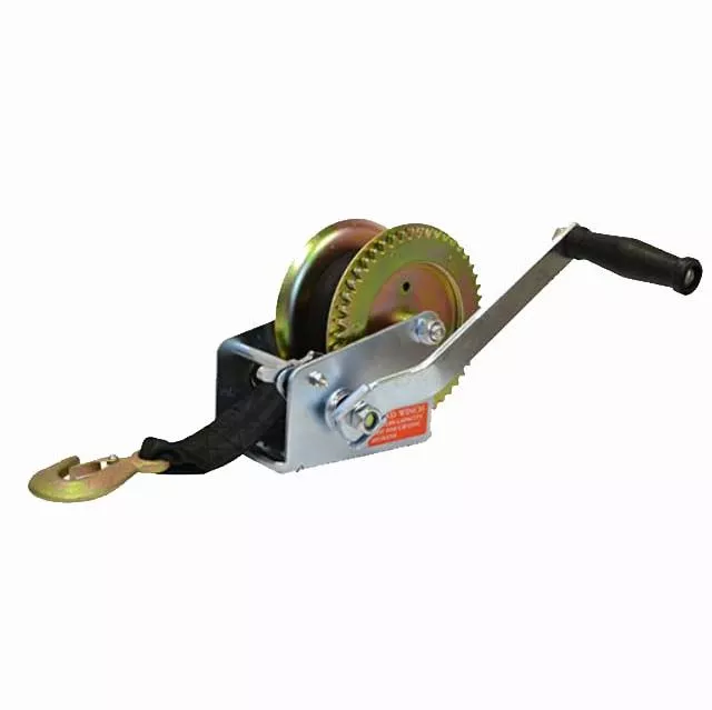 1,600 LBS Side Wind Trailer Winch with 20′ Nylon Strap & Hook