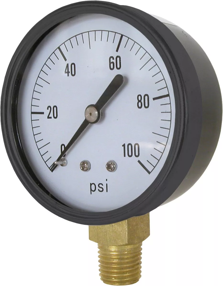 100 PSI Bottom Mount 2″ ABS Pressure Gauge