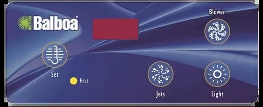 10418 BalboaTopside Control Overlay, 4-Button, Duplex Digital Panel, LED