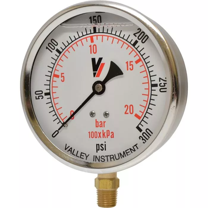 300 PSI Bottom Mount 4″ SS Pressure Gauge