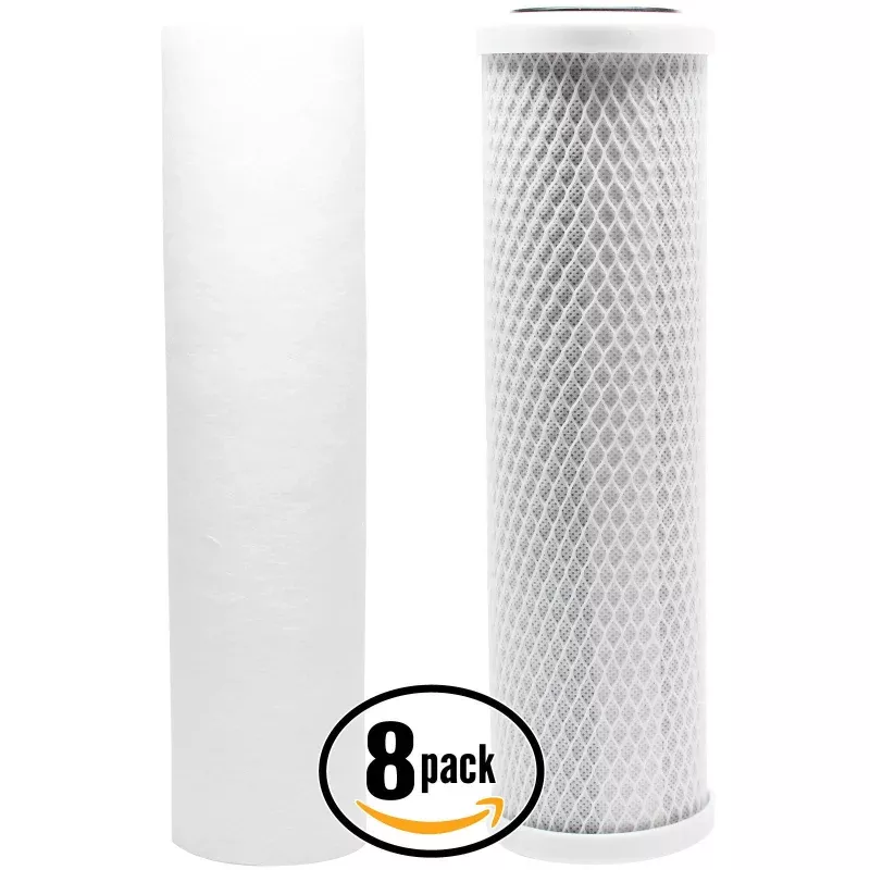 8-Pack Replacement Filter Kit for Captive Purity CP1341 RO System - Includes Carbon Block Filter & PP Sediment Filter