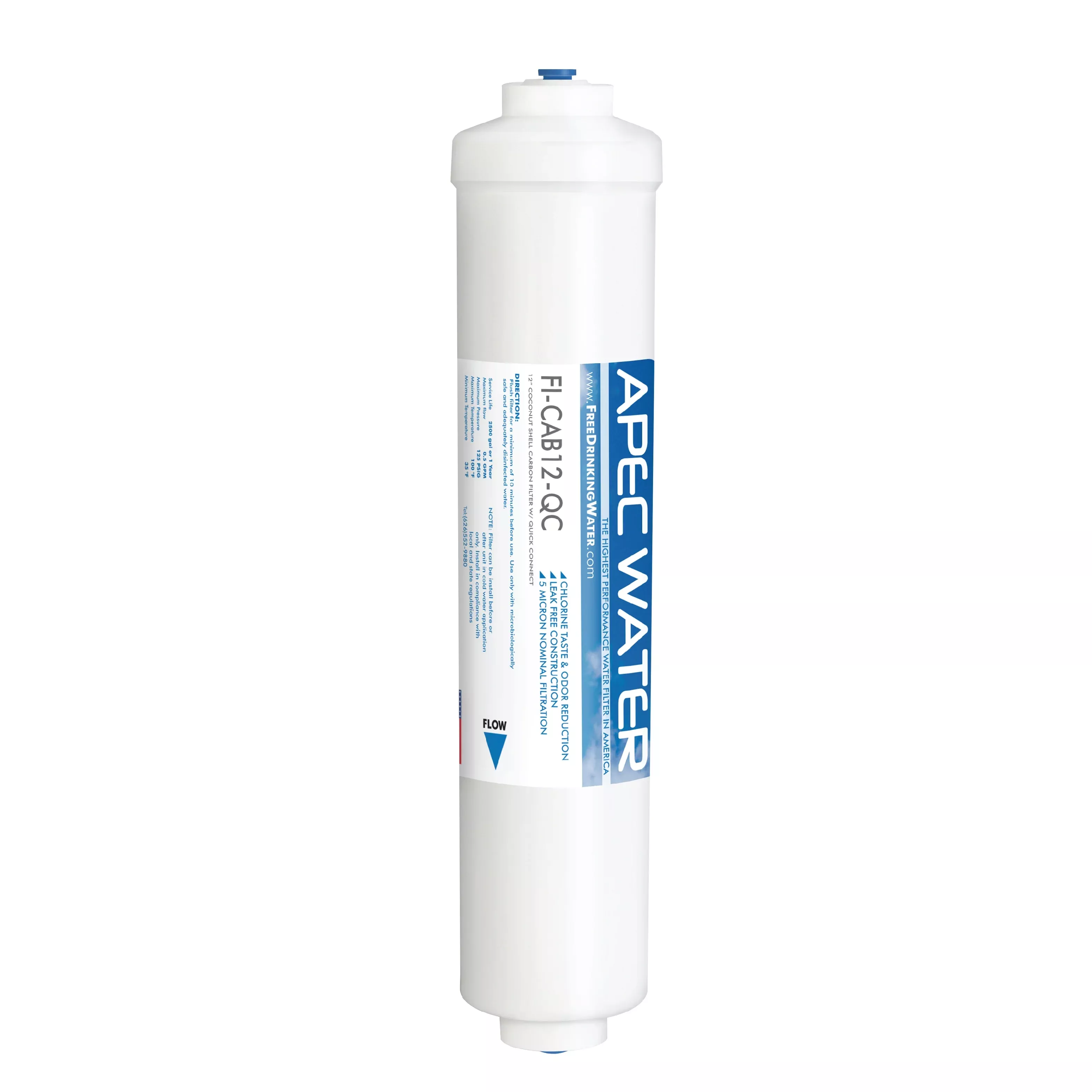 APECInline Carbon Post-filter 12", 3/8" Output