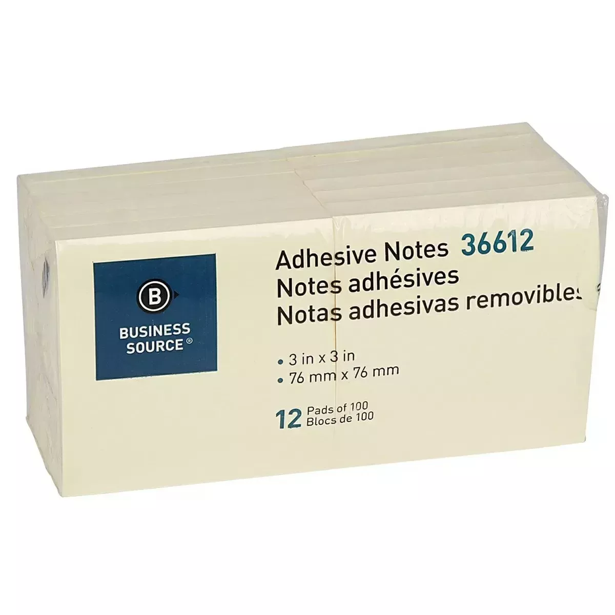 Business Source Adhesive Notes - 12 Pads