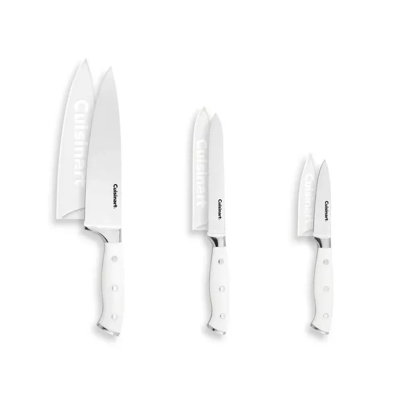 Classic White Triple Rivet 6pc Chef Set with Blade Guards