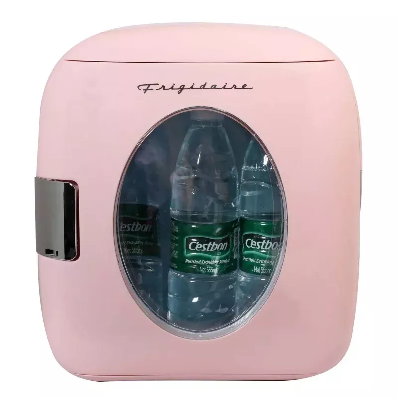 Retro Pink Mini Beverage Cooler - Portable